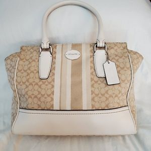 100%Authentic Coach Stripe Candace Carryall